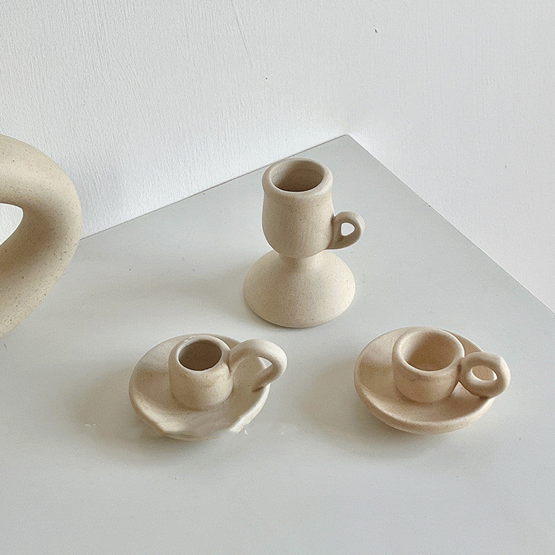 Ceramic Candle Holder Set — Set of 3