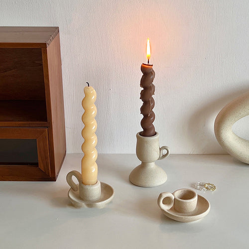 Ceramic Candle Holder Set — Set of 3