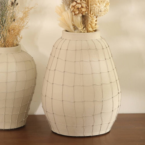 Leianna Terracotta Vase — Handmade Wireframe Sculpture