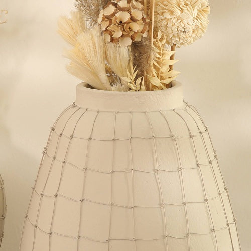 Leianna Terracotta Vase — Handmade Wireframe Sculpture