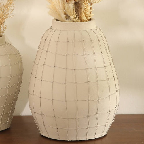 Leianna Terracotta Vase — Handmade Wireframe Sculpture